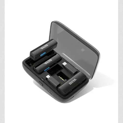 BOYALINK Wireless Lavalier Microphone for iPhone,Android-C & Camera Vlogging With Charging Case